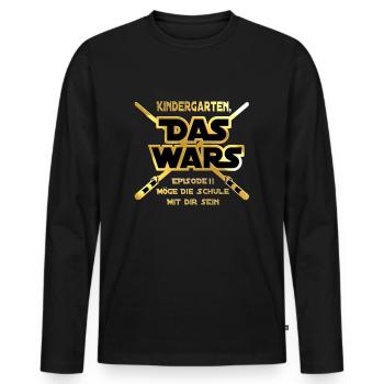 1. Klasse Schulanfang Einschulung Das Wars - Männer Premium Bio Langarmshirt - Schwarz - Vorne - Nico (187cm)