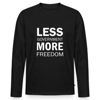 Less government More freedom Human rights Lus - Men's Premium Organic Long Sleeve Shirt - black - Front - Nico (187cm)