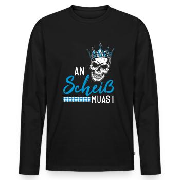 An Scheiß muas I Bayern Boarisch Geschenkidee - T-shirt manches longues Premium bio Homme - noir - Devant - Nico (187cm)