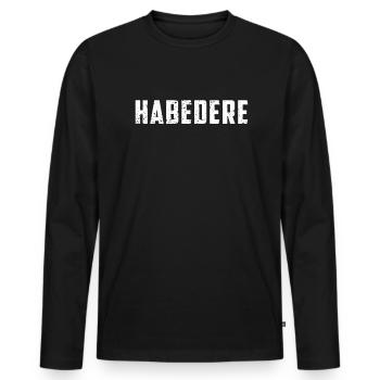 Habedere Bayern Boarisch Tradition Geschenkidee - Männer Premium Bio Langarmshirt - Schwarz - Vorne - Nico (187cm)