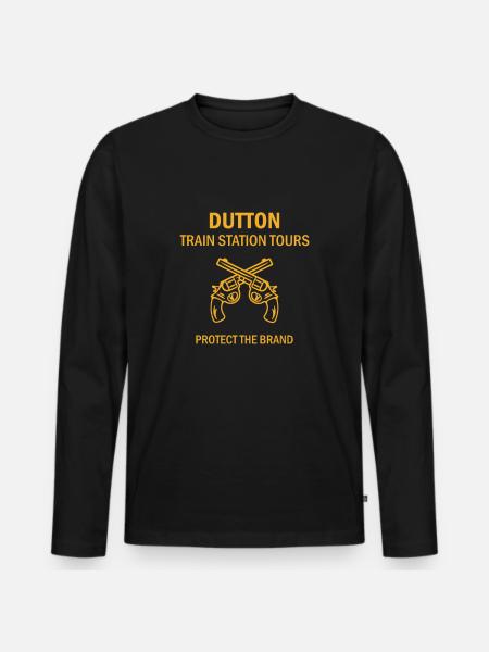 Führungen am Bahnhof Dutton - Männer Premium Bio Langarmshirt - Schwarz