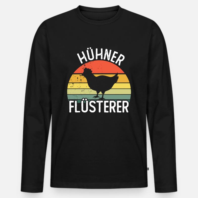Hühner Flüsterer - Männer Premium Bio Langarmshirt - Schwarz