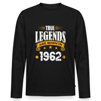 Légendes 60e anniversaire 1962 - T-shirt manches longues Premium bio Homme - noir - Devant - Nico (187cm)