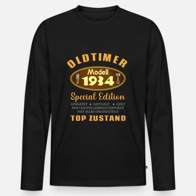 Oldtimer Modell 1934 Auto 88. Geburtstag Geschenk - Männer Premium Bio Langarmshirt - Schwarz