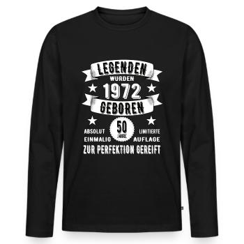 Legenden Wurden 1972 Geboren 50 Geburtstag Jahre - Männer Premium Bio Langarmshirt - Schwarz - Vorne - Nico (187cm)