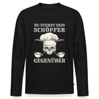 Lustiger Koch Spruch Für Köche Gastronomie - Männer Premium Bio Langarmshirt - Schwarz - Vorne - Nico (187cm)