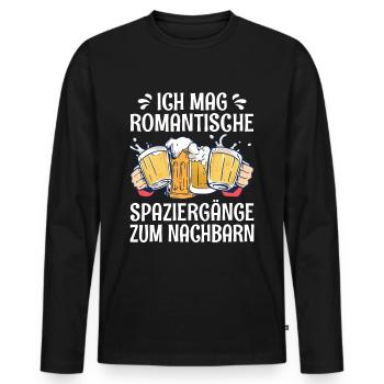 Romantische Spaziergänge Nachbar Wohnung Bier Fun - Männer Premium Bio Langarmshirt - Schwarz - Vorne - Nico (187cm)
