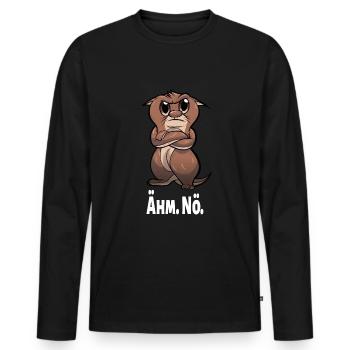 Otter Ähm Nö Ohnoo Lustiges Spruch - Männer Premium Bio Langarmshirt - Schwarz - Vorne - Nico (187cm)