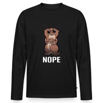 Nope otter um nö ohnoo funny saying - Men's Premium Organic Long Sleeve Shirt - black - Front - Nico (187cm)