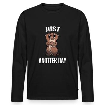 Otter Just Anotter Day Wortwitz Lustiges Spruch - Männer Premium Bio Langarmshirt - Schwarz - Vorne - Nico (187cm)