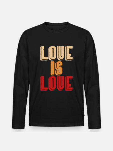 Love is love - Men's Premium Organic Long Sleeve Shirt - black