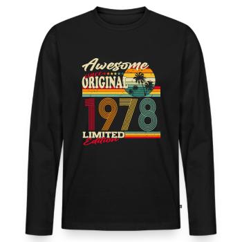 Original 1978 vintage vintage birthday gift - Men's Premium Organic Long Sleeve Shirt - black - Front - Nico (187cm)