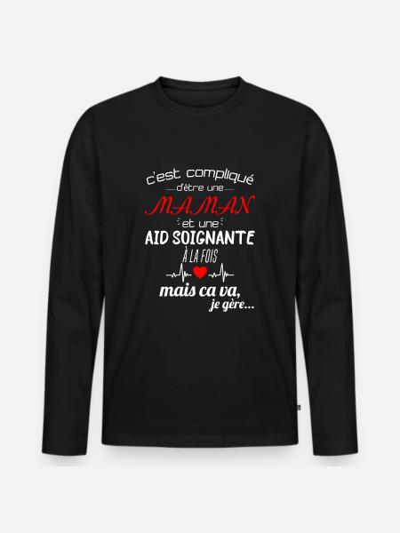 pas parfaite aide-soignante;cadeau aide soignante - T-shirt manches longues Premium bio Homme - noir