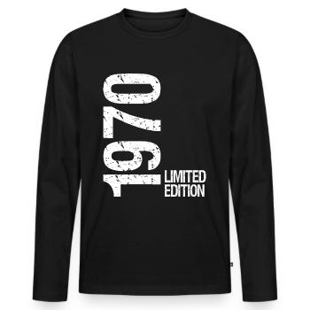 1970 Édition limitée - T-shirt manches longues Premium bio Homme - noir - Devant - Nico (187cm)