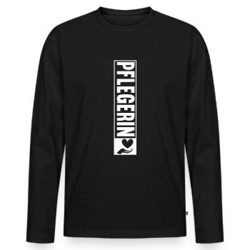 Pflegerin Mit Herz Altenpflege Pflegeleben - Männer Premium Bio Langarmshirt - Schwarz - Vorne - Nico (187cm)