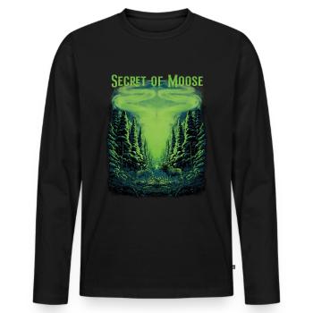 Secret of Moose - Aurora - Männer Premium Bio Langarmshirt - Schwarz - Vorne - Nico (187cm)