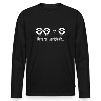 Wer Bin Ich Lustiges Schwarzes Schaf Sarkasmus - Männer Premium Bio Langarmshirt - Schwarz - Vorne - Nico (187cm)
