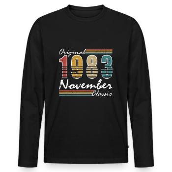 november 1983 anniversary november 1983 november - Men's Premium Organic Long Sleeve Shirt - black - Front - Nico (187cm)