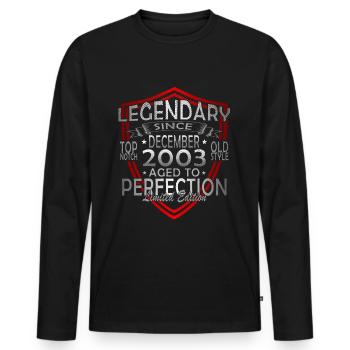 20th Anniversary Limited Edition - Vintage 2003 - Men's Premium Organic Long Sleeve Shirt - black - Front - Nico (187cm)