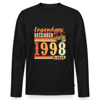 25e anniversaire 25 ans décembre 1998 - T-shirt manches longues Premium bio Homme - noir - Devant - Nico (187cm)