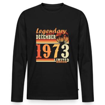 Legend 50 years 1973 December 50 years anniversary - Men's Premium Organic Long Sleeve Shirt - black - Front - Nico (187cm)