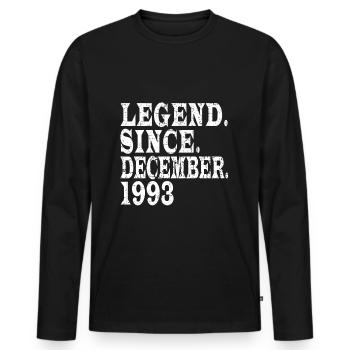 Original 1993 Jahrgang - 1993 Geburtstagsgeschenk - Männer Premium Bio Langarmshirt - Schwarz - Vorne - Nico (187cm)