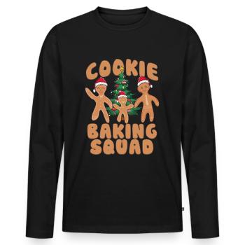 Weihnachten - cooke baking squad - Männer Premium Bio Langarmshirt - Schwarz - Vorne - Nico (187cm)