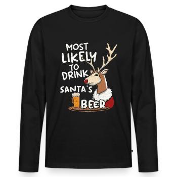 Its the most wonderful time for a Beer Gift - Men's Premium Organic Long Sleeve Shirt - black - Front - Nico (187cm)