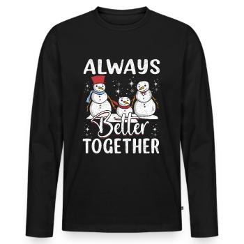 Family Christmas Crew - Männer Premium Bio Langarmshirt - Schwarz - Vorne - Nico (187cm)