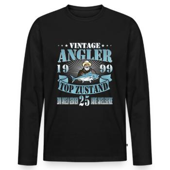 Angler Jahrgang 1999 Geburtstag Angelboot - Männer Premium Bio Langarmshirt - Schwarz - Vorne - Nico (187cm)