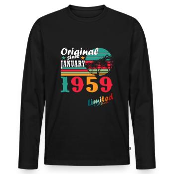 Geburtstagsgeschenke, geboren im Januar 1959 - Männer Premium Bio Langarmshirt - Schwarz - Vorne - Nico (187cm)