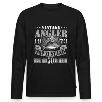 Besten Angler geboren 1973 - Männer Premium Bio Langarmshirt - Schwarz - Vorne - Nico (187cm)