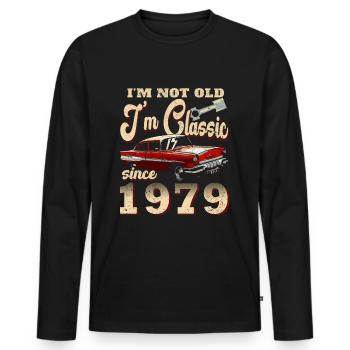 Vintage 1979 Vintage cadeau d’anniversaire - T-shirt manches longues Premium bio Homme - noir - Devant - Nico (187cm)