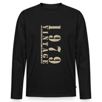 Vintage Made In 1979 45 ans d’être génial - T-shirt manches longues Premium bio Homme - noir - Devant - Nico (187cm)