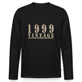 Millésime 1999 anniversaire - rétro 1999 - T-shirt manches longues Premium bio Homme - noir - Devant - Nico (187cm)