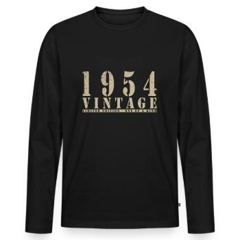 Vintage 1954 Limited Edition rétro 70e anniversaire - T-shirt manches longues Premium bio Homme - noir - Devant - Nico (187cm)