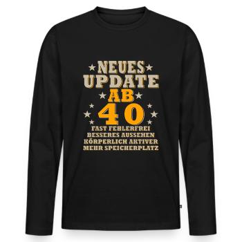 40. Geburtstag - 40 Jahre lustiger Spruch 1984 - Männer Premium Bio Langarmshirt - Schwarz - Vorne - Nico (187cm)
