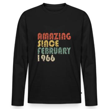 Legendär seit Februar 1966 Jahr 1966 Geburtstag - Männer Premium Bio Langarmshirt - Schwarz - Vorne - Nico (187cm)