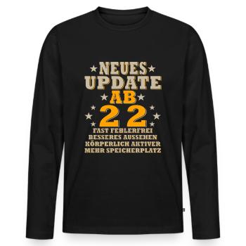 22. Geburtstag - 22 Jahre lustiger Spruch 2002 - Männer Premium Bio Langarmshirt - Schwarz - Vorne - Nico (187cm)