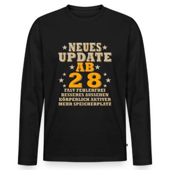 28. Geburtstag - 28 Jahre lustiger Spruch 1996 - Männer Premium Bio Langarmshirt - Schwarz - Vorne - Nico (187cm)