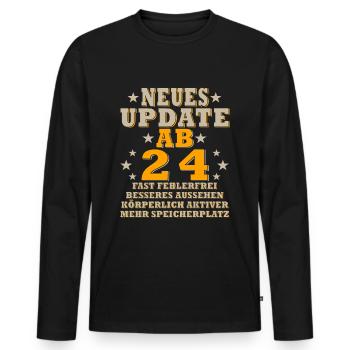 24. Geburtstag - 24 Jahre lustiger Spruch 2000 - Männer Premium Bio Langarmshirt - Schwarz - Vorne - Nico (187cm)