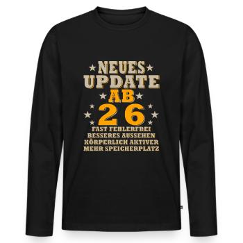 26. Geburtstag - 26 Jahre lustiger Spruch 1998 - Männer Premium Bio Langarmshirt - Schwarz - Vorne - Nico (187cm)