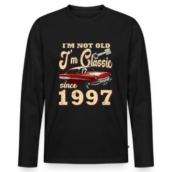 27TH BIRTHDAY OLDTIMER 1997 - Men's Premium Organic Long Sleeve Shirt - black - Front - Nico (187cm)