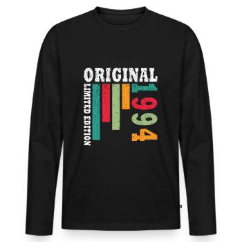 Cadeau d’anniversaire vintage 1994 1994 - T-shirt manches longues Premium bio Homme - noir - Devant - Nico (187cm)
