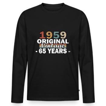 1959 Vintage Birthday Gift 1959 Retro - Men's Premium Organic Long Sleeve Shirt - black - Front - Nico (187cm)