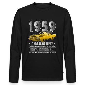 Oldtimer Baujahr Jahrgang 1959 Geburtstag Geschenk - Männer Premium Bio Langarmshirt - Schwarz - Vorne - Nico (187cm)