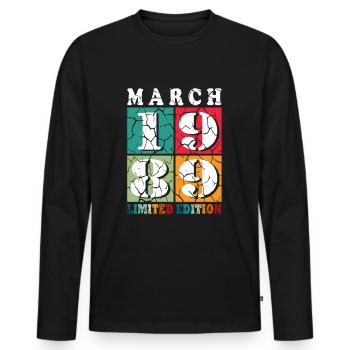 35 years old Year of birth 1989 Born in March 1989 - Men's Premium Organic Long Sleeve Shirt - black - Front - Nico (187cm)