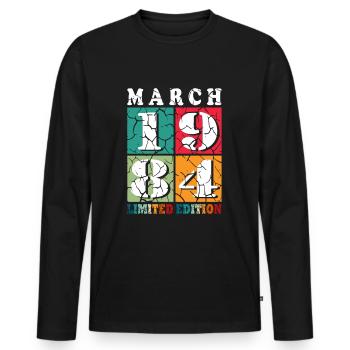 40 years old Year of birth 1984 Born March 1984 - Men's Premium Organic Long Sleeve Shirt - black - Front - Nico (187cm)