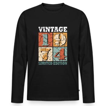 1974 Millésime Anniversaire Millésime 1974 - T-shirt manches longues Premium bio Homme - noir - Devant - Nico (187cm)