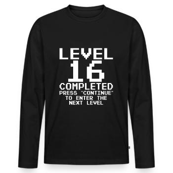 Level 16 Complete Gamer 16 Jahre Zocker - Männer Premium Bio Langarmshirt - Schwarz - Vorne - Nico (187cm)